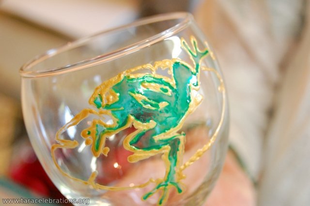 glass painting frog