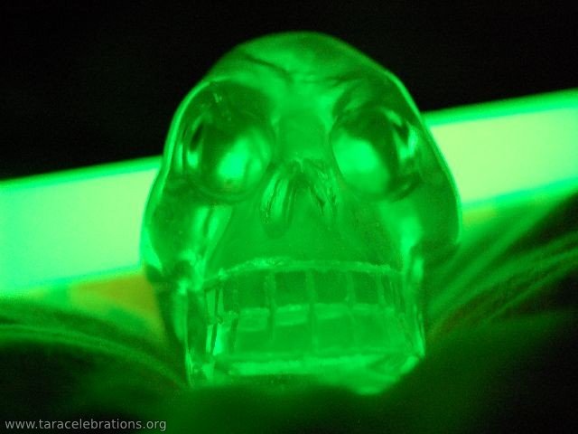 green glowing skull